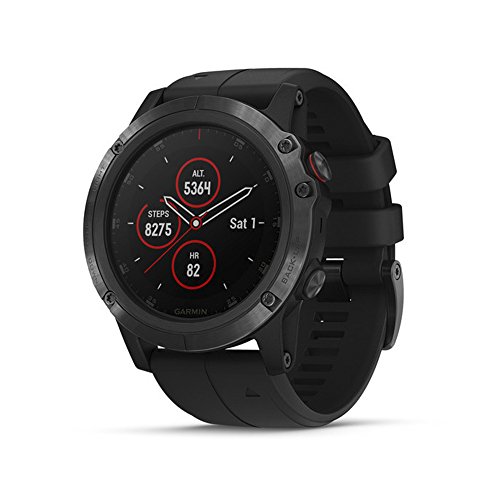 Product Cover Garmin fēnix 5X Plus, Ultimate Multisport GPS Smartwatch, Features Color Topo Maps and Pulse Ox, Heart Rate Monitoring, Music and Pay, Black with Black Band