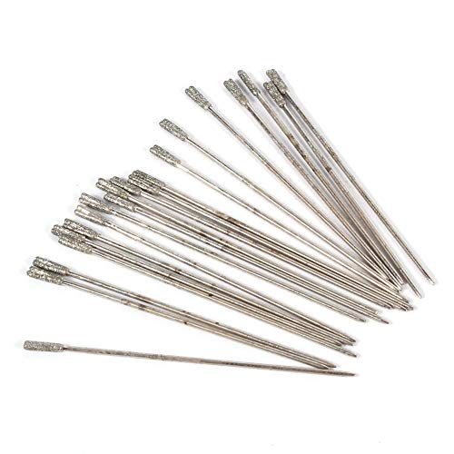 Product Cover 1 mm Diamond coated Lapidary Drill Hole Needle Solid Bits for Jewelry Agate 20Pcs