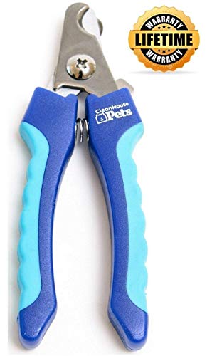 Product Cover CleanHouse Pets Dog and Cat Nail Clippers, with Pet Safety Guard & Lock, Stainless Steel, Easy to Use - Best Cats and Dogs Nail Trimmers and Pet Clippers for All Animals (Small)
