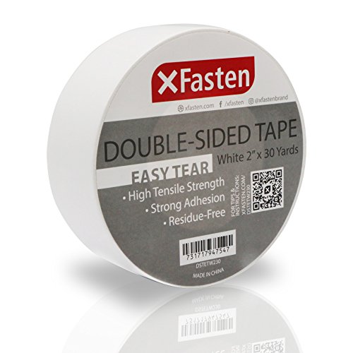 Product Cover XFasten Tear-by-Hand Double Sided Tape, 2-inch by 30-Yard, Easy Tear for DIY Crafts, Woodworking and Carpet Installation