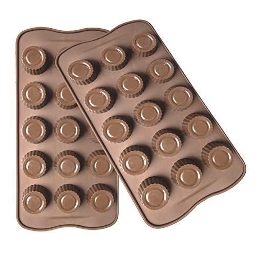 Product Cover Silicone Chocolate Molds 2pcs Chocolate Cup Molds for Candy,Keto Fat Bombs & Mini Peanut Butter Cup