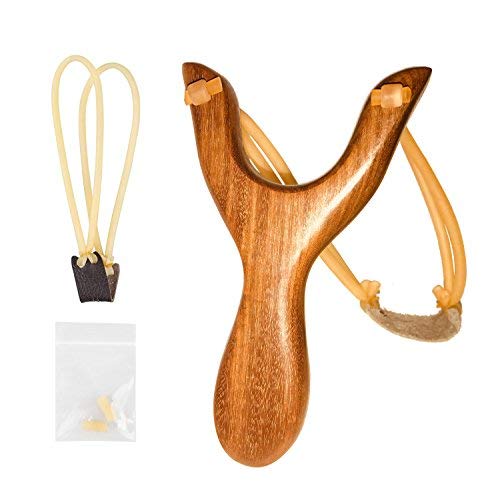 Product Cover BASUNE Slingshot Y-Shaped Rosewood Wooden Slingshot Toy Kids Slingshot Rubber Bands Hunting Catapult Game