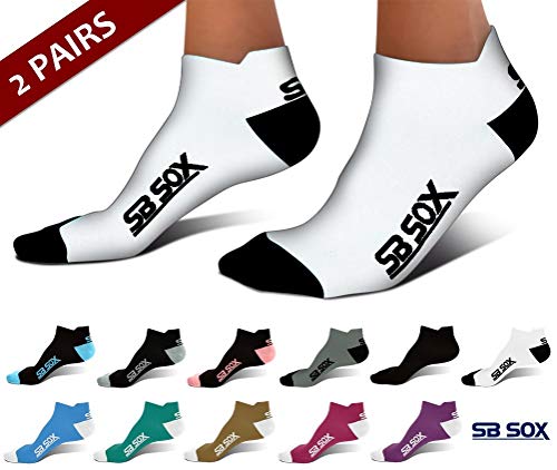 Product Cover SB SOX Ultralite Compression Running Socks for Men & Women (2 Pairs) - Perfect Option to Our Compression Socks - Best No-Show Socks for Running, Athletic, Everyday Use (White/Black, X-Large)