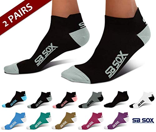 Product Cover SB SOX Ultralite Compression Running Socks for Men & Women (2 Pairs) - Perfect Option to Our Compression Socks - Best No-Show Socks for Running, Athletic, Everyday Use (Black/Gray, Medium)
