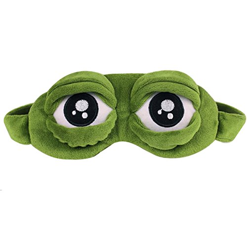 Product Cover Sun Kea Cute Eye Mask Frog Sleeping Eye Cover for Shift Work Nap Blindfold for Boys Girls Women (Frog Eye)