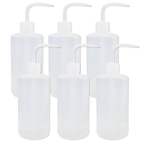 Product Cover Safety Wash Bottle Squeeze Bottle LDPE with Narrow Mouth 500ml/17oz, Pack of 6 by DEPEPE