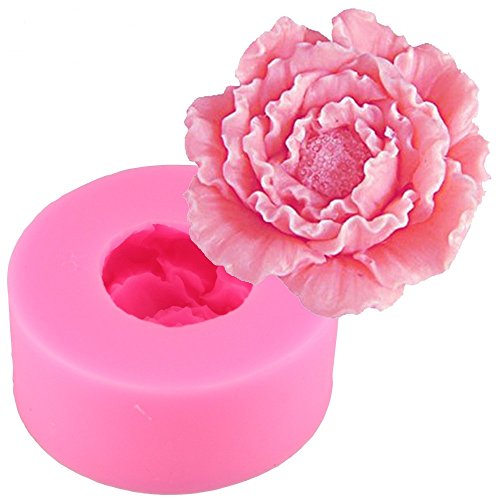 Product Cover Emousport 3D Silicone Candle Molds peony Flower Fimo Clay Soap Mold Fondant Chocolate Cake Baking Moulds Cake Decorating Tools