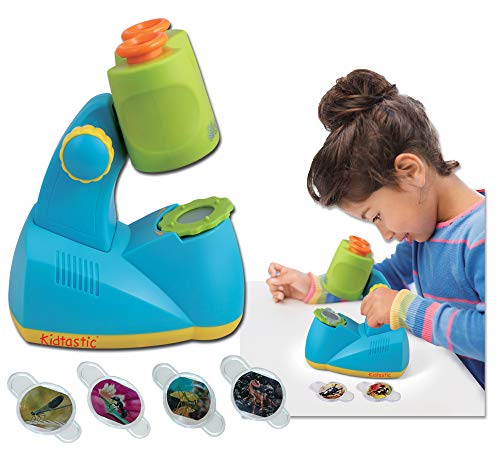 Product Cover Kidtastic Microscope Science Kit for Kids - Fun Learning Toys for Preschoolers - STEM Toy for 3 Year olds - with 12 Slides Animals & Nature, 8X Zoom, LED Light - for Ages 3, 4, 5, 6 and up