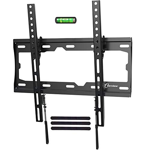 Product Cover EVERVIEW TV Wall Mount Tilting Bracket Low Profile fits for Most 32-55 LED,LCD,OLED, Plasma Flat Screen TVs up to VESA 400 X 400mm，99lbs Loading Capacity with Bubble Level & Cable Ties