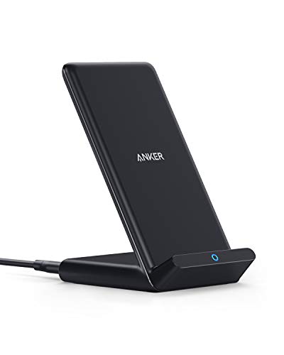 Product Cover Anker Wireless Charger, PowerWave Stand, Qi-Certified for iPhone 11, 11 Pro, 11 Pro Max, XR, Xs Max, XS, X, 8, 8 Plus, 10W Fast-Charging Galaxy S20 S10 S9 S8, Note 10 Note 9 and More (No AC Adapter)