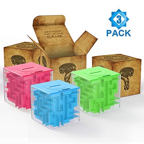 Product Cover ThinkMax Money Maze Puzzle Box, Puzzle Money Holder Gift Box for Kids and Adults, Unique Way to Give Birthday or Christmas Gag Gifts (3 Pack)