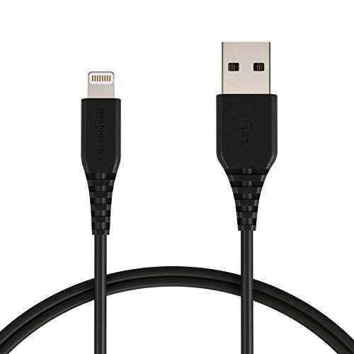 Product Cover AmazonBasics Apple Certified Lightning to USB Charge and Sync Cable, 3 Feet (0.9 Meters), Pack of 2 - Black