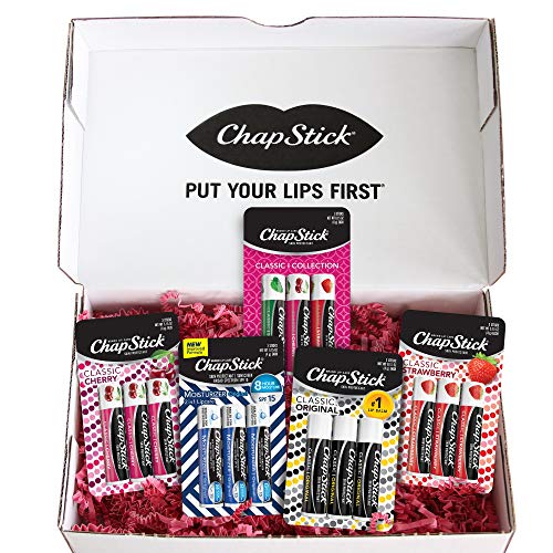 Product Cover Classic Collection, Classic Lip Balm Collection: Chapstick Classic Collection Lip Balm Pack (5 Triple Packs - 15 Total Sticks), Original, Cherry, Strawberry & Lip Moisturizer - G