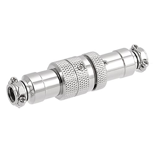 Product Cover uxcell Aviation Connector, 16mm 4Terminals 5A 125V GX16-4 Waterproof Female/Male Wire Panel Power Chassis Metal Fittings Connector Aviation Silver Tone