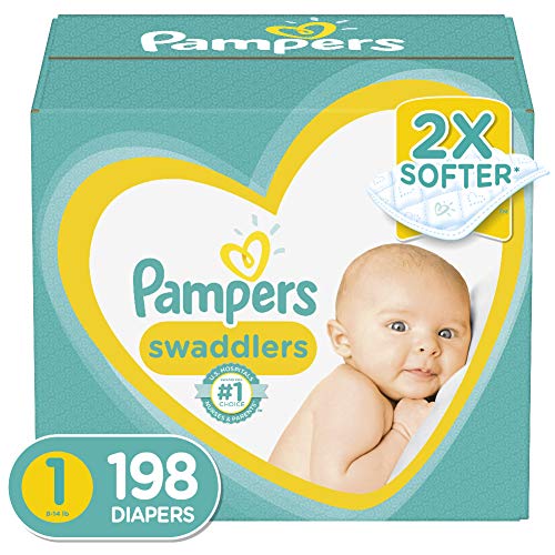 Product Cover Diapers Newborn / Size 1 (8-14 lb), 198 Count - Pampers Swaddlers Disposable Baby Diapers, ONE MONTH SUPPLY