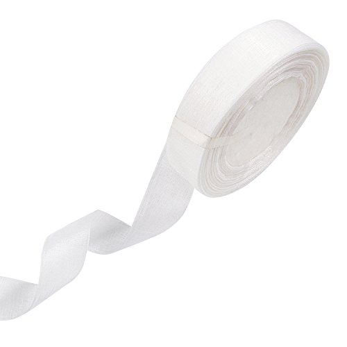 Product Cover Molshine 50yd 1-inch Premium Quality Shimmer Sheer Organza Ribbon-Pure Color (White)