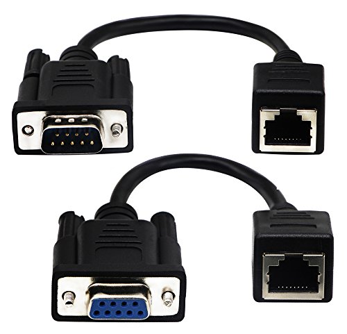 Product Cover zdyCGTime RJ45 to RS232 Cable, DB9 9-Pin Serial Port Female&Male to RJ45 Female Cat5/6 Ethernet LAN Console（15CM/6Inch）2Pack