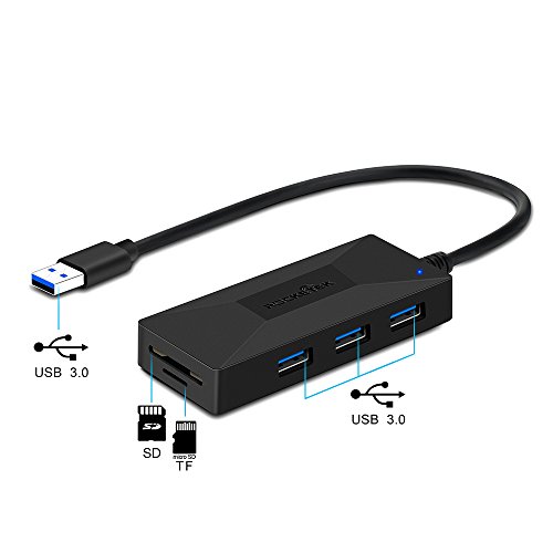 Product Cover Rocketek Multi USB 3.0 Hub 3-Port Portable Data USB Hub Adapter, Docking Station and SD/TF Memory Card Reader Adapter Combo Adapter with Extra Micro USB Power Port for laptops, Tablets and ultrabooks