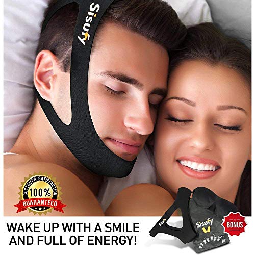 Product Cover Sisufy Anti Snoring Chin Strap - Premium Snoring Solution and Anti Snoring Devices - Snoring Chin Strap for CPAP Users - Stop Snoring Sleep Aid for Mouth Breathers