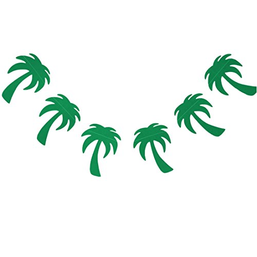 Product Cover Bobee Palm Tree Party Supplies Paper Garland, 7 Foot Strand, 15 Palm Trees