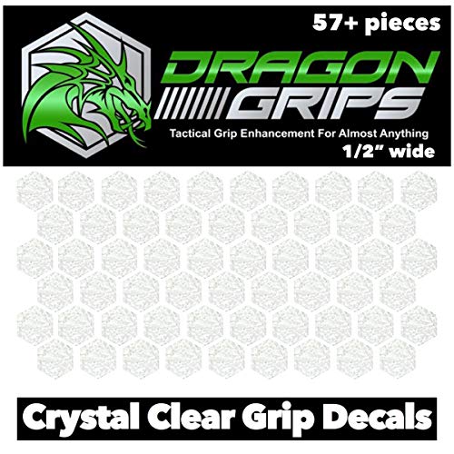 Product Cover Dragon Grips Clear Non Slip Hexagon Decal Sticker 57 Pieces Cell Phones Phone Cases Gaming Controller Mouse Laptop Tools Wrenches Knives Crafting Scrapbooking Sewing rulers Personal Care Items