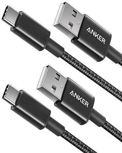 Product Cover USB Type C Cable, Anker [2-Pack 3ft] Premium Nylon USB-C to USB-A Fast Charging Type C Cable, for Samsung Galaxy S10 / S9 / S8 / Note 8, LG V20 / G5 / G6 and More(Black)