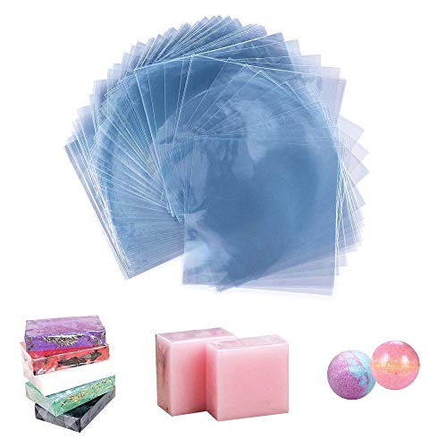 Product Cover Soap Wrappers Shrinkable 500 PCS 6X6 inch Heat Shrink Wrap Bags Soap Wrapping Supplies for DIY Bath Bombs, Homemade Gift Soaps and Makeup Bottles