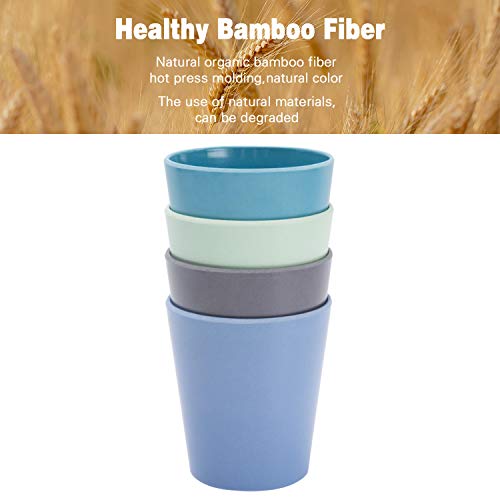 Product Cover 4pcs Bamboo Kids Cups (10 fl oz) for Baby Feeding, Non Toxic & Safe Toddler Cups for Drinking, Eco-Friendly Tableware for Baby Toddler Kids Bamboo Kids Dinnerware Sets