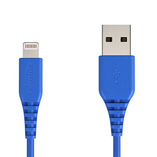 Product Cover AmazonBasics Lightning to USB A Cable, MFi Certified iPhone Charger, Blue, 4 Inch