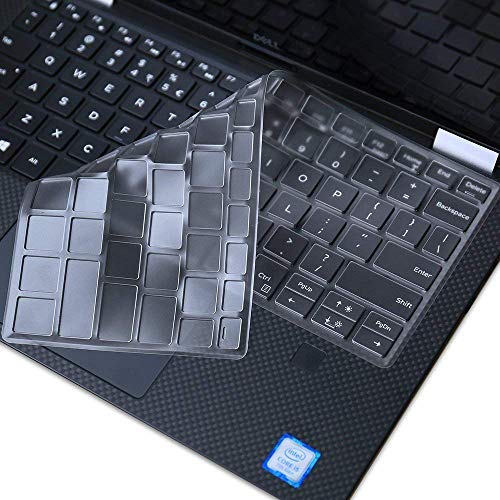 Product Cover Leze - Ultra Thin Silicone Laptop Keyboard Skin Protector for 13.3-Inch Dell XPS 13 9370 9380,XPS 13 9365 2-in-1 Touch-Screen Laptop - Clear
