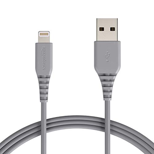 Product Cover AmazonBasics Lightning to USB A Cable, MFi Certified iPhone Charger, Grey, 6 Foot