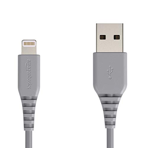 Product Cover AmazonBasics Lightning to USB A Cable, MFi Certified iPhone Charger, Grey, 4 Inch