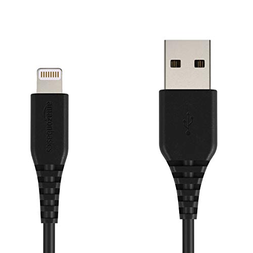 Product Cover AmazonBasics Lightning to USB A Cable, MFi Certified iPhone Charger, Black, 4 Inch