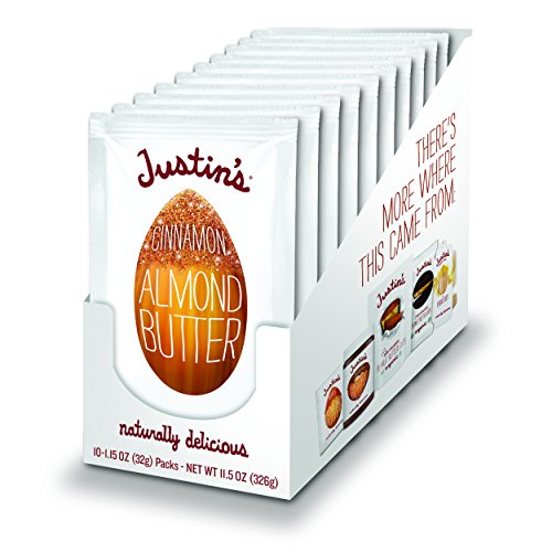 Product Cover Justin's Cinnamon Almond Butter Squeeze Packs, Gluten-free, Non-GMO, Responsibly Sourced, 1.15 Oz, Pack of 10