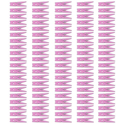 Product Cover Mini Pink Clothespins | 100 Pack 1.25