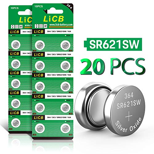 Product Cover LiCB 20 Pack SR621SW 364 164 363 AG1 Battery 1.5V Button Cell Watch Batteries