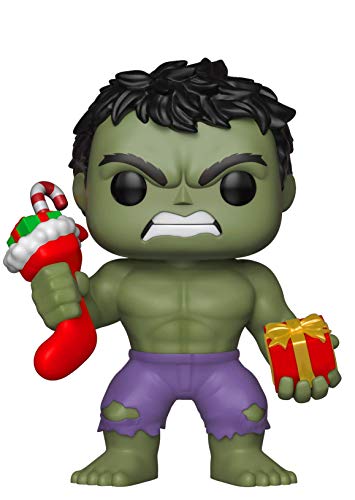 Product Cover Funko Pop Marvel: Holiday - Hulk with Stocking Collectible Figure, Multicolor