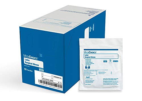 Product Cover MediChoice Surgical Glove, Latex, 8.7 mil Thick, Powder Free, Sterile, 6.5 Small, Cream, 1314SGL65065 (Box of 50)