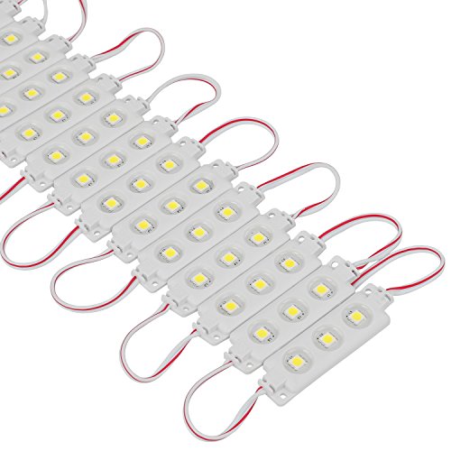 Product Cover 200 PCS 5050 SMD DC12V Injection 3 LED Module White 0.72W Waterproof Decorative Back Light for Letter Sign Advertising Signs with Tape Adhesive Backside