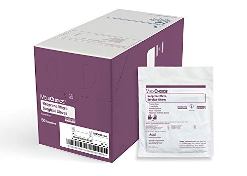 Product Cover MediChoice Micro Surgical Glove, Synthetic Neoprene, 5.9 mil Thick, Powder Free, Sterile, 6.5 Small, Cream, 1314SGL85065 (Box of 50)
