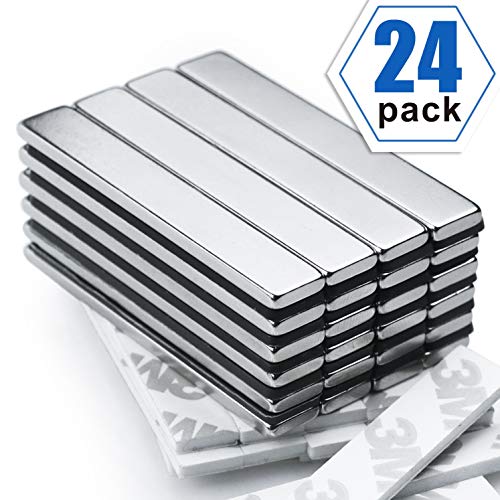Product Cover Powerful Neodymium Bar Magnets, Rare-Earth Metal Neodymium Magnet - 60 x 10 x 3 mm, Pack of 24