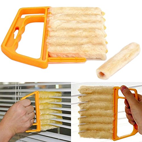 Product Cover AKOAK Microfibre Blind Blade Cleaner Window Conditioner Duster Clean Brush With 7 Slat Handheld Household Kitchen Cleaning Tools for Awnings,Siding,Vinyl,Car,Fan