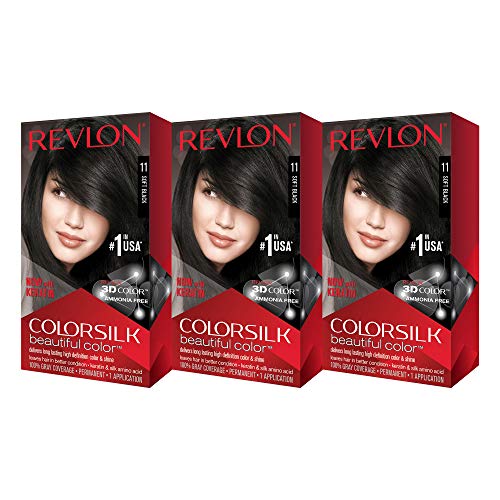 Product Cover Revlon ColorSilk Beautiful Color, Soft Black [11] 1 ea (Pack of 3)