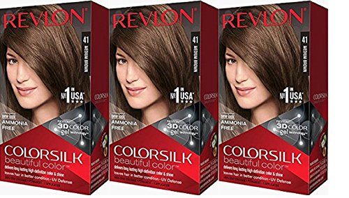 Product Cover Revlon Colorsilk Beautiful Color, Medium Brown, 3 Count