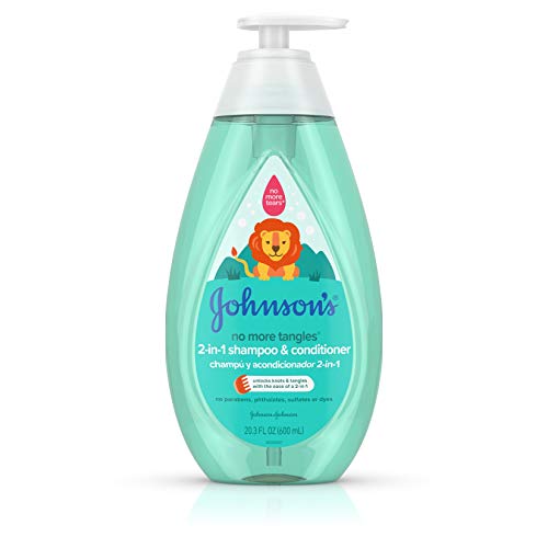 Product Cover Johnson's No More Tangles Detangling 2-in-1 Toddler & Kids Shampoo & Conditioner, Gentle No More Tears Formula, Hypoallergenic and Free of Parabens, Phthalates, Sulfates and Dyes, 20.3 fl. oz