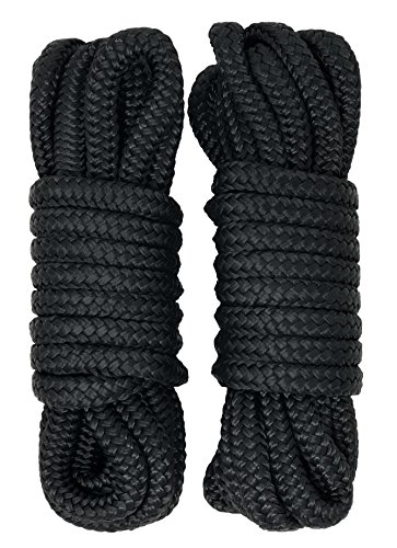 Product Cover Rainier Supply Co Dock Lines - 2 Pack 25' Double Braided Nylon Dock Line/Mooring Lines - Ultra Strong and Soft - Boat Accessories - 25' x 1/2