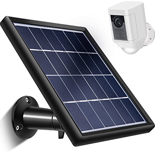 Product Cover Skylety Solar Panel for Ring Spotlight Cam with Security Wall Mount, 3.6 m/ 11.8 ft Cable with Barrel Connector, 5 V/ 3.5 W (Max) Output (Not for Stick Up Cam/Arlo Cam Series) Without CAM (Black)