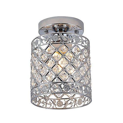 Product Cover Create for Life Mini Style Modern Decor Crystal Flush Mount Ceiling Light Fixture Crystal Chandeliers Light Ceiling Lamp for Hallway, Bar, Kitchen, Dining Room, Kids Room (6 inch)