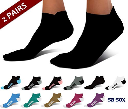 Product Cover SB SOX Ultralite Compression Running Socks for Men & Women (2 Pairs) - Perfect Option to Our Compression Socks - Best No-Show Socks for Running, Athletic, Everyday Use (Solid - Black, Small)