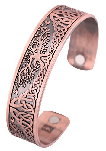 Product Cover YGGDRASIL World Tree of Life Bracelet Health Care Stainless Steel Cuff Bangle Bracelet for Men (antique copper)